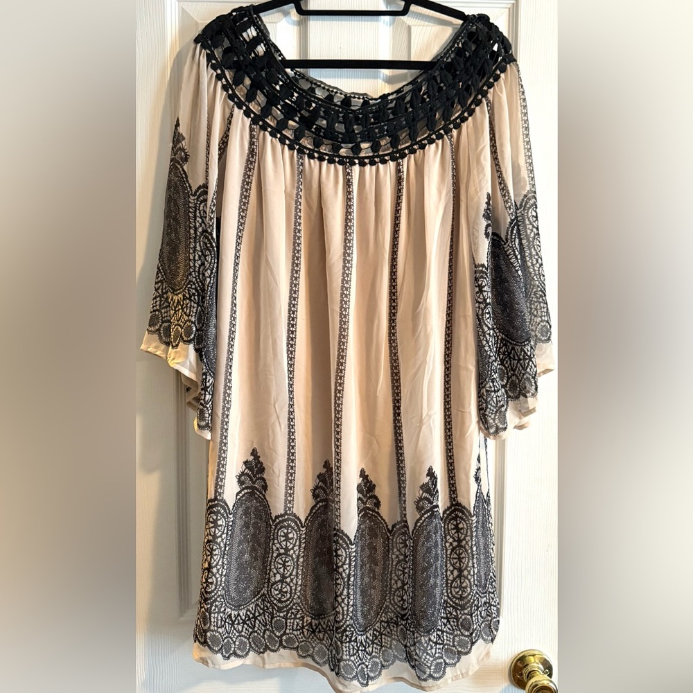 Entro Black and Cream Lace dress